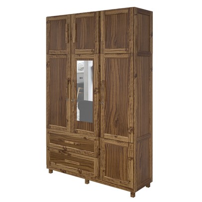 Guarda-Roupa Solteiro Ceará 7 Portas 2 Gavetas 2 Prateleiras com Espelho Ypê - Rodmóveis