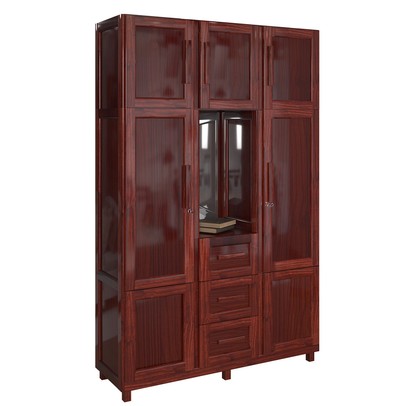 Guarda-Roupa Solteiro Pará 7 Portas 3 Gavetas 4 Prateleiras com Espelho Mel - Rodmóveis