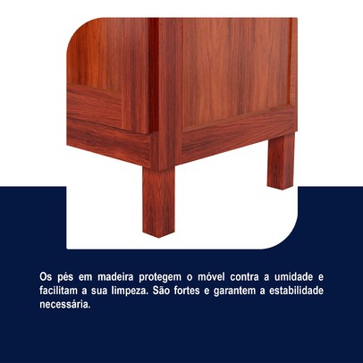 Guarda-Roupa Solteiro Pará 7 Portas 3 Gavetas 4 Prateleiras com Espelho Mel - Rodmóveis