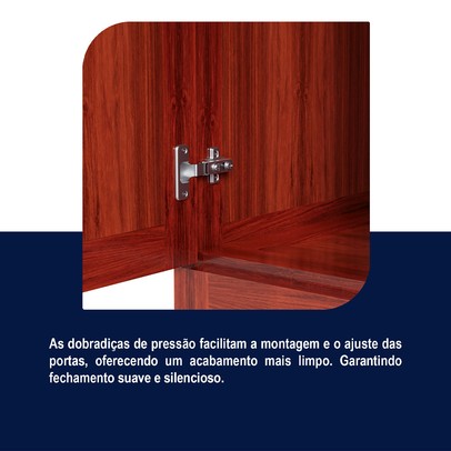 Guarda-Roupa Solteiro Pará 7 Portas 3 Gavetas 4 Prateleiras com Espelho Mel - Rodmóveis