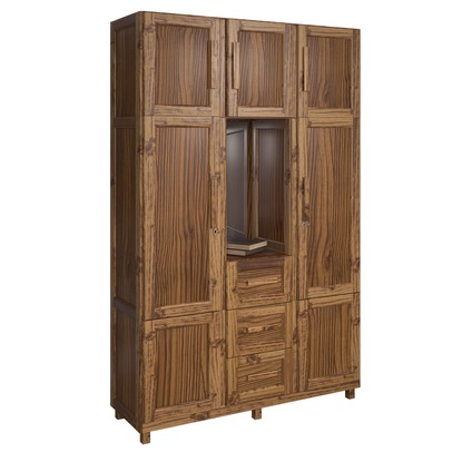 Guarda-Roupa Solteiro Pará 7 Portas 3 Gavetas 4 Prateleiras com Espelho Ypê - Rodmóveis