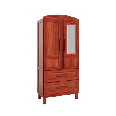 Guarda-Roupa Solteiro Bacuri 2 Portas 2 Gavetas com Espelho Mel - Rodmóveis