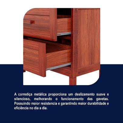 Guarda-Roupa Solteiro Bacuri 2 Portas 2 Gavetas com Espelho Mel - Rodmóveis