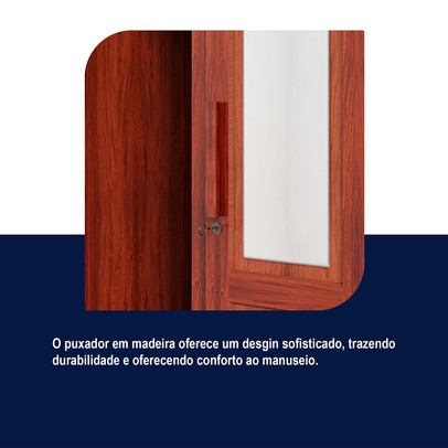 Guarda-Roupa Solteiro Bacuri 2 Portas 2 Gavetas com Espelho Mel - Rodmóveis