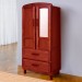 Guarda-Roupa Solteiro Bacuri 2 Portas 2 Gavetas com Espelho Mel - Rodmóveis