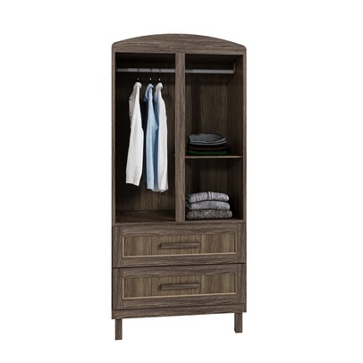 Guarda-Roupa Solteiro Bacuri 2 Portas 2 Gavetas com Espelho Imbuia Natural - Rodmóveis