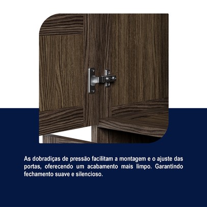 Guarda-Roupa Solteiro Bacuri 2 Portas 2 Gavetas com Espelho Imbuia Natural - Rodmóveis