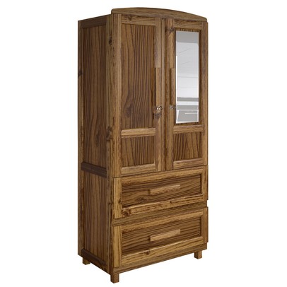 Guarda-Roupa Solteiro Bacuri 2 Portas 2 Gavetas com Espelho Ypê - Rodmóveis