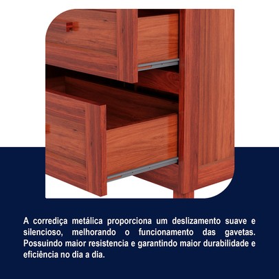 Cômoda Mato Grosso 1 Portas 3 Gavetas com Espelho Mel - Rodmóveis