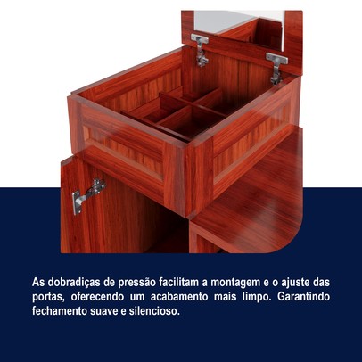 Cômoda Mato Grosso 1 Portas 3 Gavetas com Espelho Mel - Rodmóveis