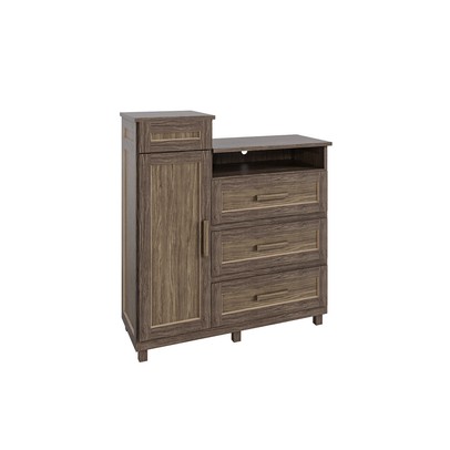 Cômoda Mato Grosso 1 Portas 3 Gavetas com Espelho Imbuia Natural - Rodmóveis