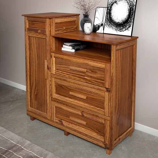 Cômoda Mato Grosso 1 Portas 3 Gavetas com Espelho Ypê - Rodmóveis