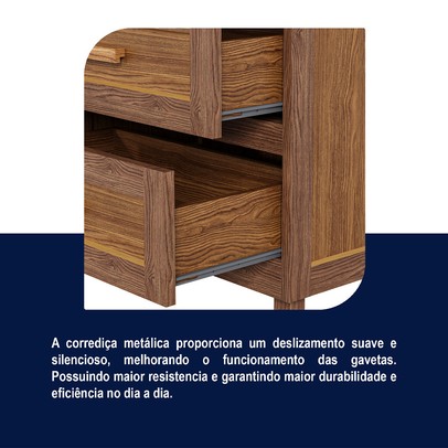 Cômoda Mato Grosso 1 Portas 3 Gavetas com Espelho Ypê - Rodmóveis