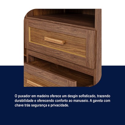 Cômoda Mato Grosso 1 Portas 3 Gavetas com Espelho Ypê - Rodmóveis