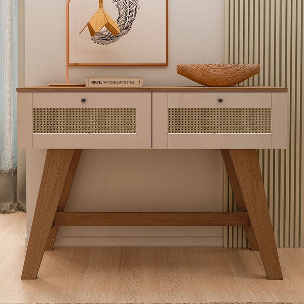 Aparador Decor 2 Gavetas Cinamomo/Off White - Artely Móveis