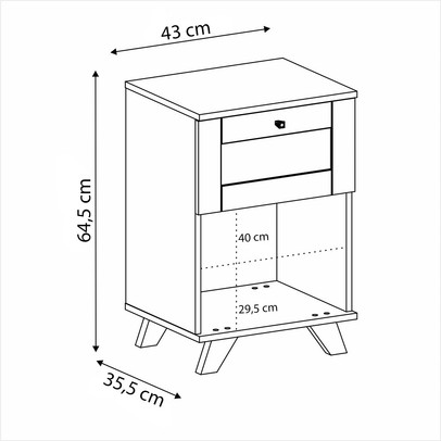 Mesa de Canto Decor 1 Gaveta Cinamomo/Off White - Artely Móveis