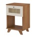 Mesa de Canto Decor 1 Gaveta Cinamomo/Off White - Artely Móveis