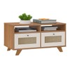 Mesa de Centro Decor 2 Gavetas Cinamomo/Off White - Artely Móveis