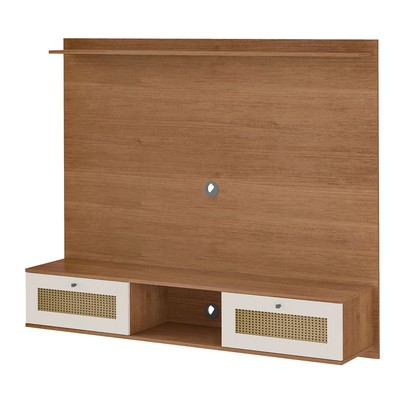 Painel para TV Até 72 Polegadas Decor 2 Portas Cinamomo/Off White - Artely Móveis