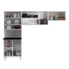 Cozinha de Aço Compacta Mirage 9 Portas com Vidro Branco/Preto - Telasul