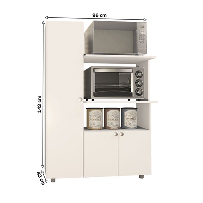 Armário de Cozinha âmbar 3 Portas 3 Prateleiras Branco - Telasul