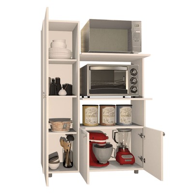 Armário de Cozinha âmbar 3 Portas 3 Prateleiras Branco - Telasul