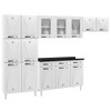 Cozinha Completa de Aço Star New 14 Portas 3 Gavetas com Vidro Branco - Telasul