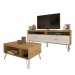 Sala Completa Liberty para TV Até 60 Polegadas Carvalho/Off White - Panorama Móveis