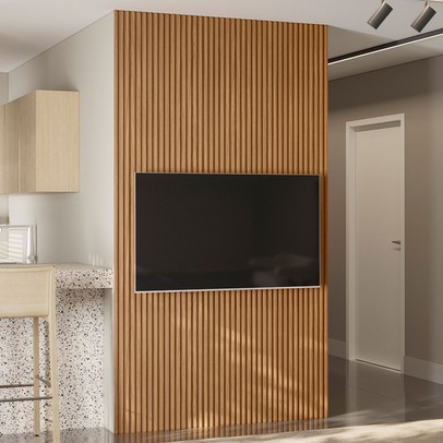 Painel para TV Até 60 Polegadas Ripado Nature Fosco - Linea Brasil
