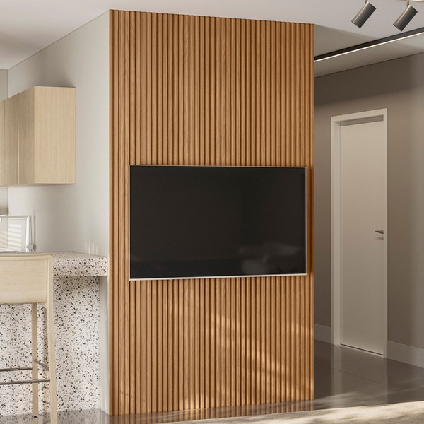 Painel para TV Até 60 Polegadas Ripado Nature Fosco - Linea Brasil