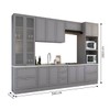 Cozinha Completa Chicago 12 Portas 7 Gavetas 100% Mdf Americana Cinza - Panorama Móveis