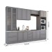 Cozinha Completa Chicago 12 Portas 7 Gavetas 100% Mdf Americana Cinza - Panorama Móveis