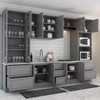 Cozinha Completa Chicago 12 Portas 7 Gavetas 100% Mdf Americana Cinza - Panorama Móveis