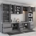 Cozinha Completa Chicago 12 Portas 7 Gavetas 100% Mdf Americana Cinza - Panorama Móveis