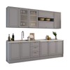 Cozinha Completa Dallas 11 Portas 3 Gavetas 100% Mdf Americana Cinza - Panorama Móveis