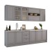 Cozinha Completa Dallas 11 Portas 3 Gavetas 100% Mdf Americana Cinza - Panorama Móveis
