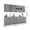 Cozinha Completa Dallas 11 Portas 3 Gavetas 100% Mdf Americana Cinza - Panorama Móveis