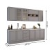 Cozinha Completa Dallas 11 Portas 3 Gavetas 100% Mdf Americana Cinza - Panorama Móveis