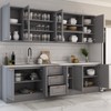 Cozinha Completa Dallas 11 Portas 3 Gavetas 100% Mdf Americana Cinza - Panorama Móveis