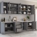 Cozinha Completa Dallas 11 Portas 3 Gavetas 100% Mdf Americana Cinza - Panorama Móveis