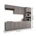 Cozinha Completa Orlando 10 Portas 5 Gavetas 100% Mdf Americana Cinza - Panorama Móveis