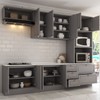 Cozinha Completa Orlando 10 Portas 5 Gavetas 100% Mdf Americana Cinza - Panorama Móveis