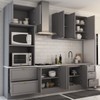 Cozinha Completa Miami 9 Portas 5 Gavetas 100% Mdf Americana Cinza - Panorama Móveis