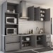 Cozinha Completa Miami 9 Portas 5 Gavetas 100% Mdf Americana Cinza - Panorama Móveis