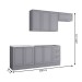 Cozinha Compacta Veneza 8 Portas 3 Gavetas 100% Mdf Americana Cinza - Panorama Móveis