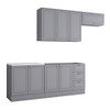 Cozinha Compacta Veneza 8 Portas 3 Gavetas 100% Mdf Americana Cinza - Panorama Móveis