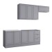 Cozinha Compacta Veneza 8 Portas 3 Gavetas 100% Mdf Americana Cinza - Panorama Móveis