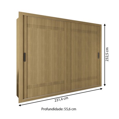 Guarda-Roupa Casal Sunderland 2 Portas 4 Gavetas 100% Mdf Castanho - Panorama Móveis