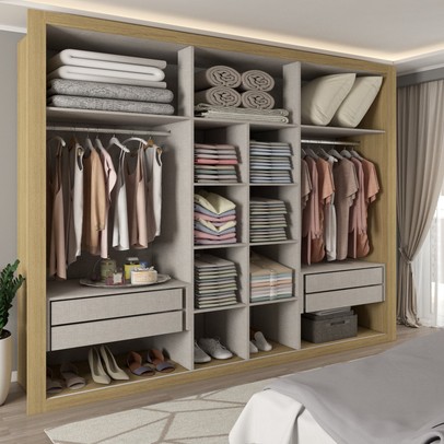 Guarda-Roupa Casal Sunderland 2 Portas 4 Gavetas 100% Mdf Castanho - Panorama Móveis