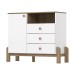 Cômoda Infantil Ternura 1 Porta 3 Gavetas Branco/Jequitibá - Henn